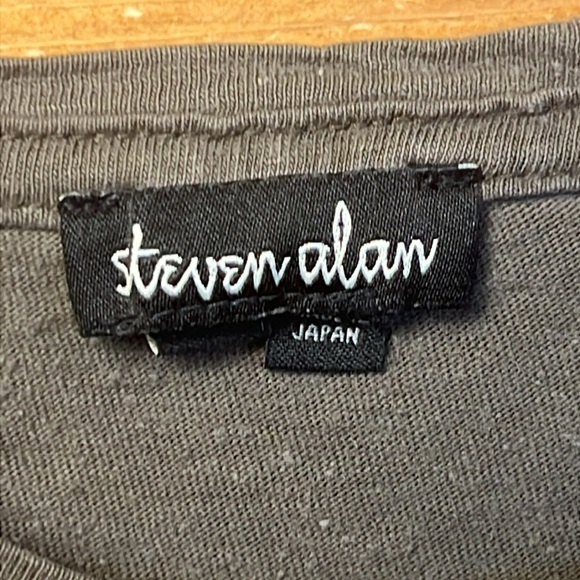 Steven Alan Men’s T-shirt S Army Olive Grn Cotton Zenned out Japan short sleeve‎ - Picture 2 of 8